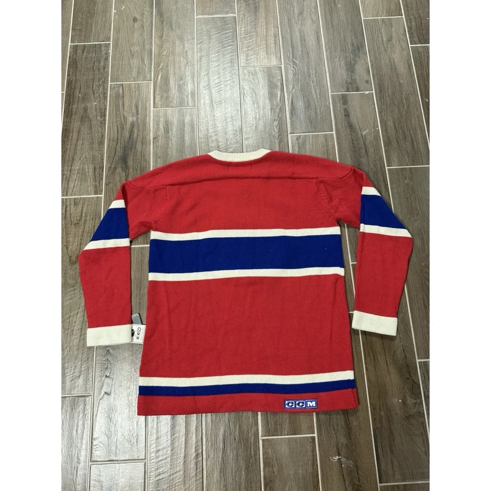 Vintage Montreal Canadiens Knit Acrylic Sweater Jersey Mens XL NHL CCM Classic
